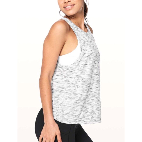 Lululemon Tops - Lululemon Squad Goals Tank Top Womens Size 2 Black & White Space Dye Light Luon